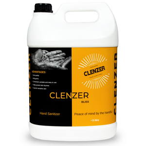 CLENZER Bliss Liquid Hand Sanitizer - 80% Ethyl Alcohol - 5 Liter