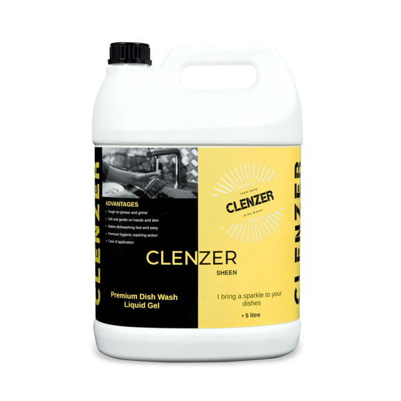 CLENZER Sheen Dishwash Liquid Gel Lemon - 5 Litre